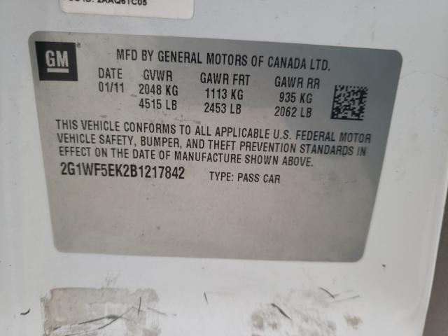 Photo 9 VIN: 2G1WF5EK2B1217842 - CHEVROLET IMPALA LS 