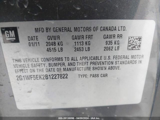 Photo 8 VIN: 2G1WF5EK2B1227822 - CHEVROLET IMPALA 