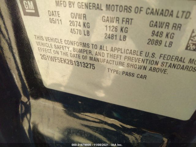 Photo 8 VIN: 2G1WF5EK2B1313275 - CHEVROLET IMPALA 