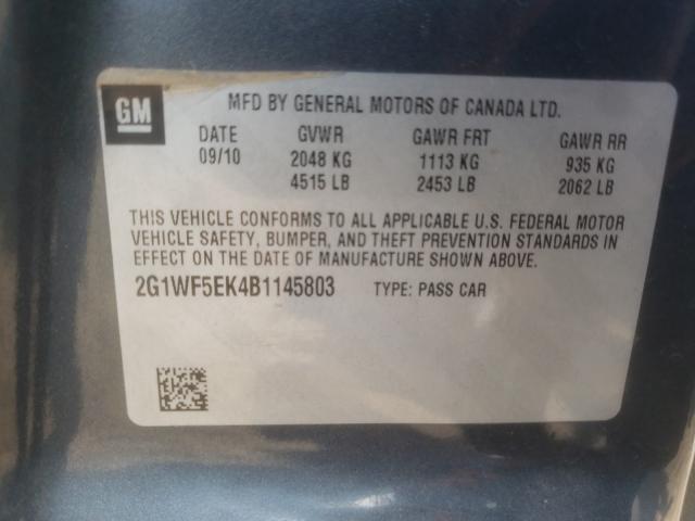 Photo 9 VIN: 2G1WF5EK4B1145803 - CHEVROLET IMPALA LS 