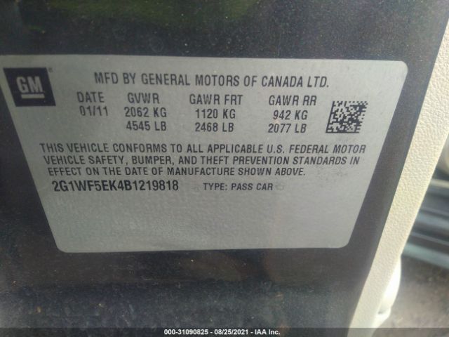 Photo 8 VIN: 2G1WF5EK4B1219818 - CHEVROLET IMPALA 