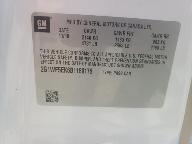 Photo 9 VIN: 2G1WF5EK6B1180178 - CHEVROLET IMPALA LS 