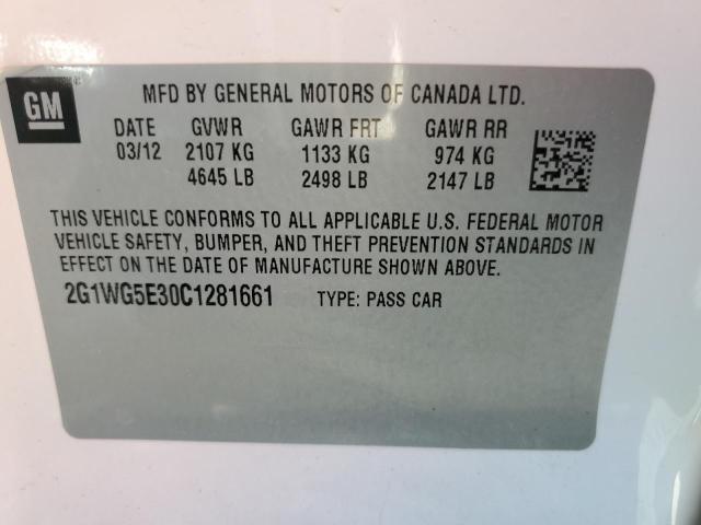 Photo 11 VIN: 2G1WG5E30C1281661 - CHEVROLET IMPALA LT 