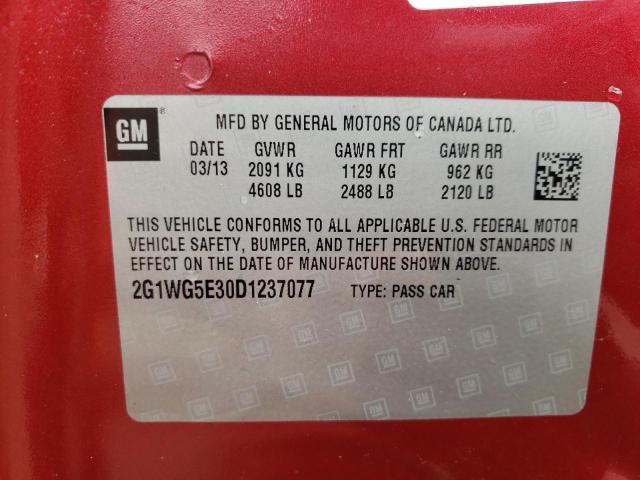 Photo 9 VIN: 2G1WG5E30D1237077 - CHEVROLET IMPALA LT 