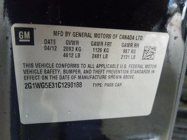 Photo 9 VIN: 2G1WG5E31C1290188 - CHEVROLET IMPALA LT 