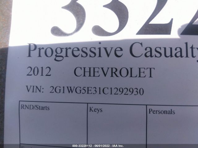 Photo 8 VIN: 2G1WG5E31C1292930 - CHEVROLET IMPALA 