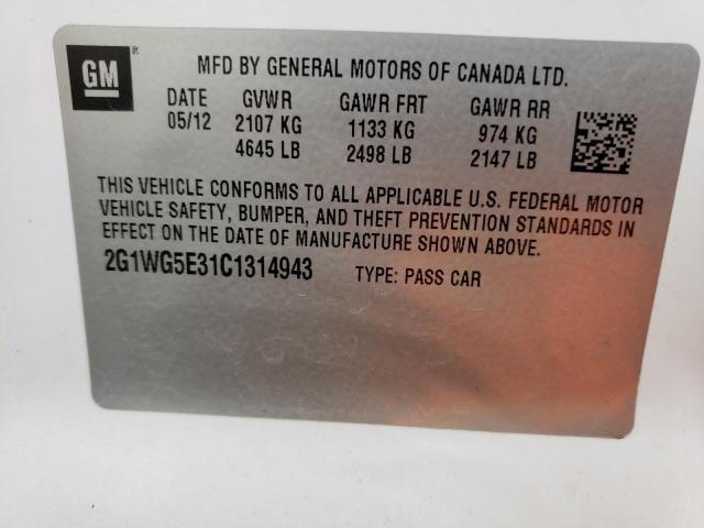 Photo 11 VIN: 2G1WG5E31C1314943 - CHEVROLET IMPALA LT 