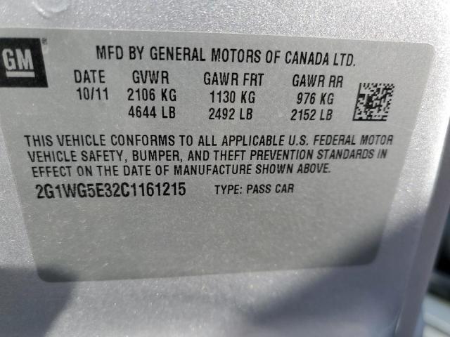 Photo 11 VIN: 2G1WG5E32C1161215 - CHEVROLET IMPALA LT 