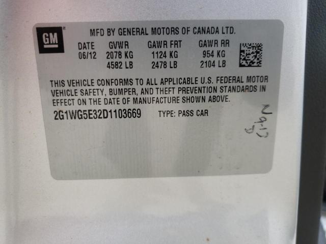 Photo 9 VIN: 2G1WG5E32D1103669 - CHEVROLET IMPALA LT 