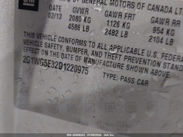 Photo 8 VIN: 2G1WG5E32D1220975 - CHEVROLET IMPALA 