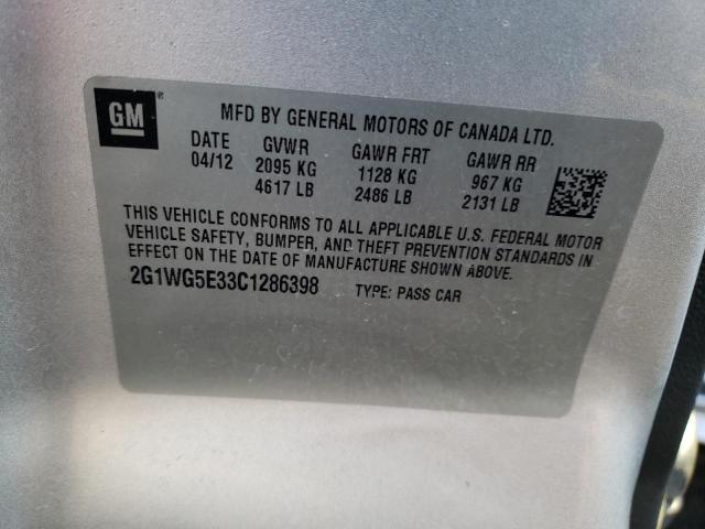 Photo 12 VIN: 2G1WG5E33C1286398 - CHEVROLET IMPALA LT 