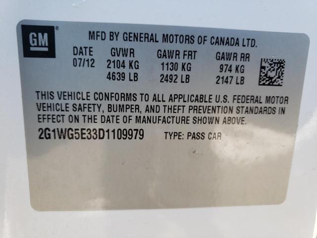 Photo 11 VIN: 2G1WG5E33D1109979 - CHEVROLET IMPALA LT 