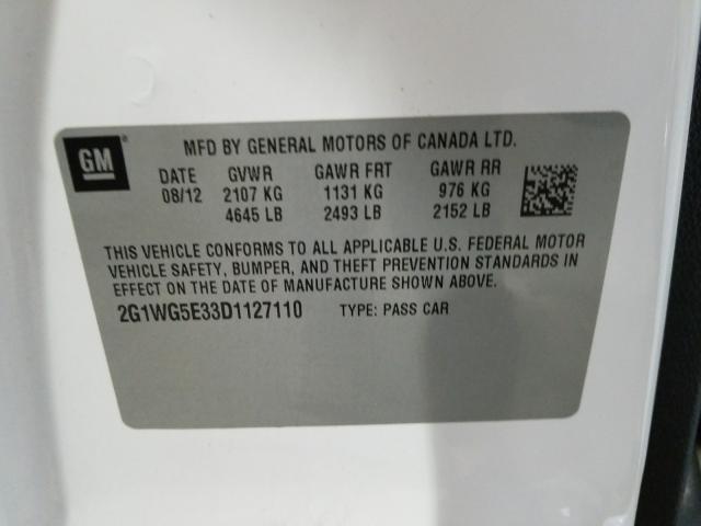 Photo 9 VIN: 2G1WG5E33D1127110 - CHEVROLET IMPALA LT 