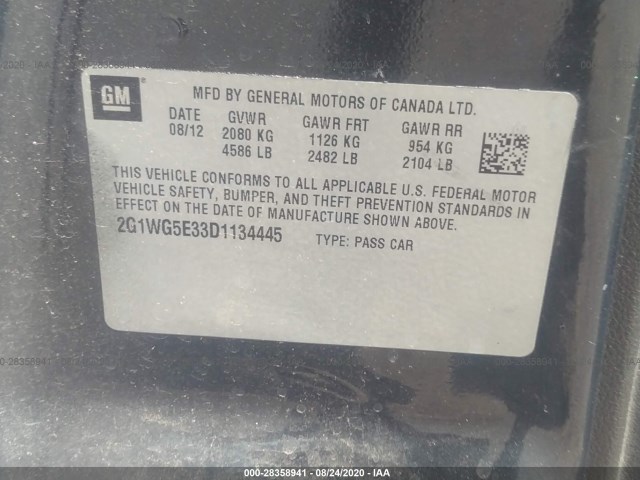 Photo 8 VIN: 2G1WG5E33D1134445 - CHEVROLET IMPALA 