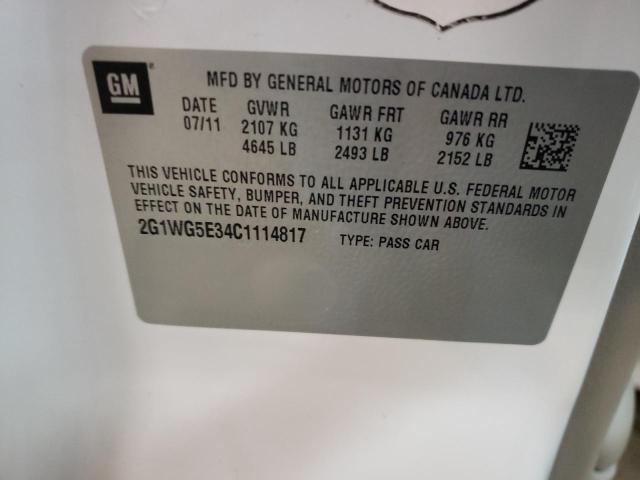 Photo 11 VIN: 2G1WG5E34C1114817 - CHEVROLET IMPALA LT 