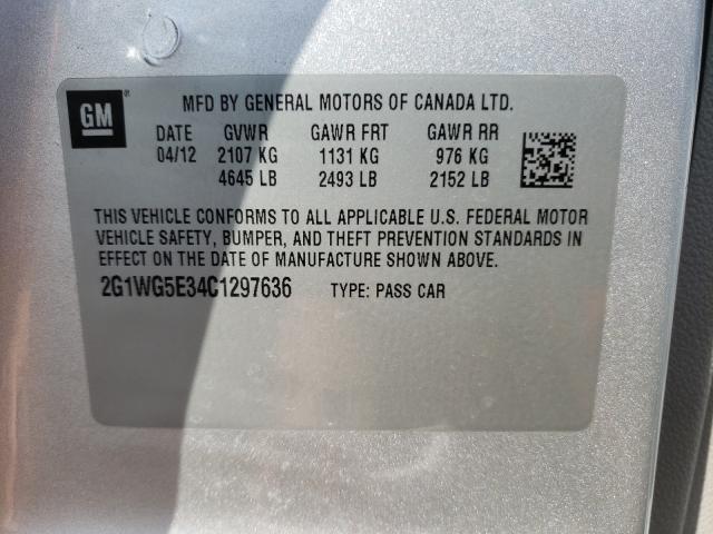 Photo 9 VIN: 2G1WG5E34C1297636 - CHEVROLET IMPALA LT 