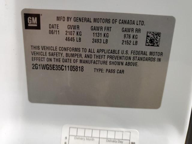 Photo 12 VIN: 2G1WG5E35C1105818 - CHEVROLET IMPALA LT 