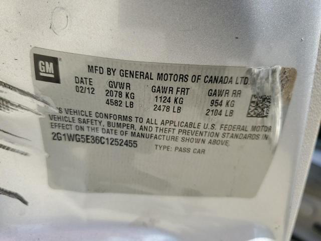 Photo 11 VIN: 2G1WG5E36C1252455 - CHEVROLET IMPALA 