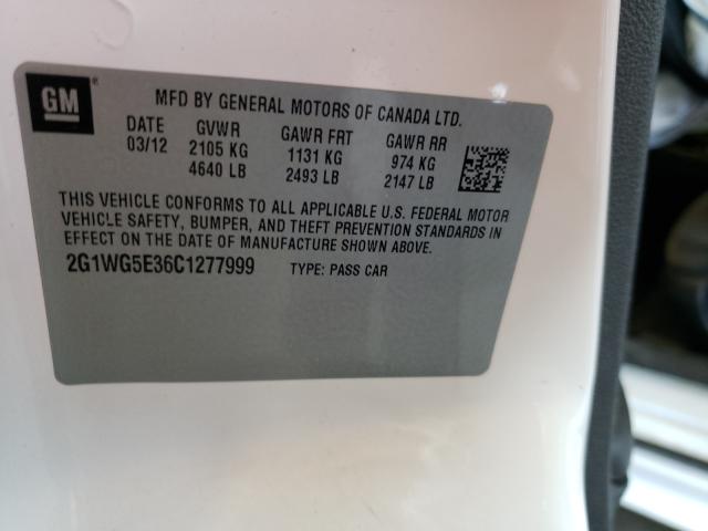 Photo 9 VIN: 2G1WG5E36C1277999 - CHEVROLET IMPALA LT 