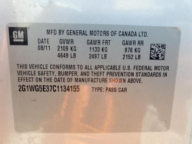 Photo 11 VIN: 2G1WG5E37C1134155 - CHEVROLET IMPALA LT 