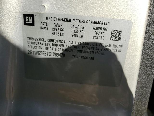 Photo 11 VIN: 2G1WG5E37C1289479 - CHEVROLET IMPALA LT 