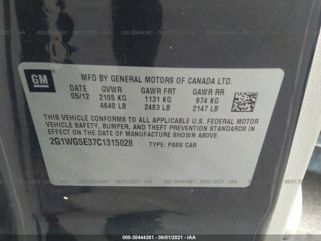 Photo 8 VIN: 2G1WG5E37C1315028 - CHEVROLET IMPALA 