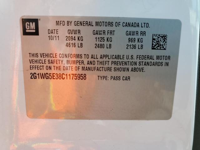 Photo 11 VIN: 2G1WG5E38C1175958 - CHEVROLET IMPALA LT 