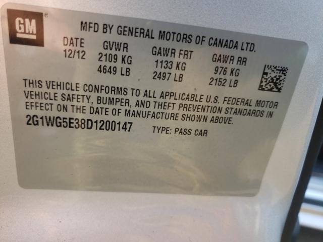 Photo 9 VIN: 2G1WG5E38D1200147 - CHEVROLET IMPALA LT 