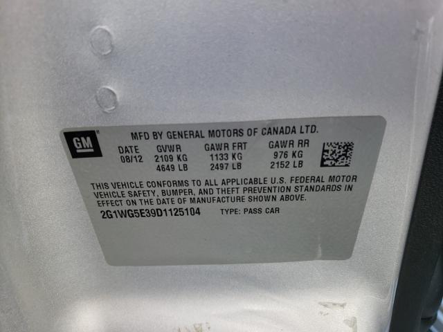 Photo 9 VIN: 2G1WG5E39D1125104 - CHEVROLET IMPALA LT 