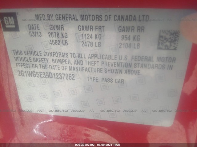 Photo 8 VIN: 2G1WG5E39D1237062 - CHEVROLET IMPALA 