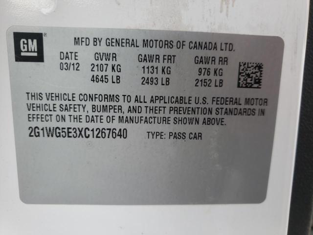 Photo 9 VIN: 2G1WG5E3XC1267640 - CHEVROLET IMPALA LT 