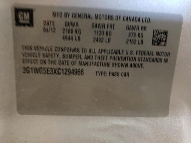 Photo 11 VIN: 2G1WG5E3XC1294966 - CHEVROLET IMPALA LT 