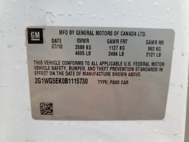 Photo 9 VIN: 2G1WG5EK0B1115730 - CHEVROLET IMPALA LT 