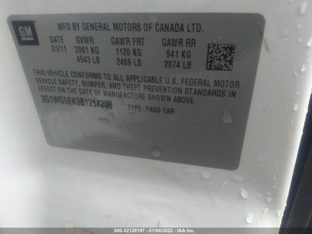 Photo 8 VIN: 2G1WG5EK0B1214208 - CHEVROLET IMPALA 