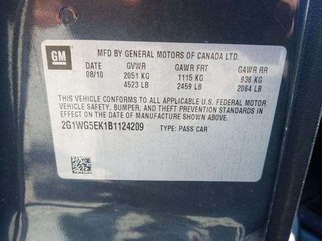 Photo 9 VIN: 2G1WG5EK1B1124209 - CHEVROLET IMPALA LT 