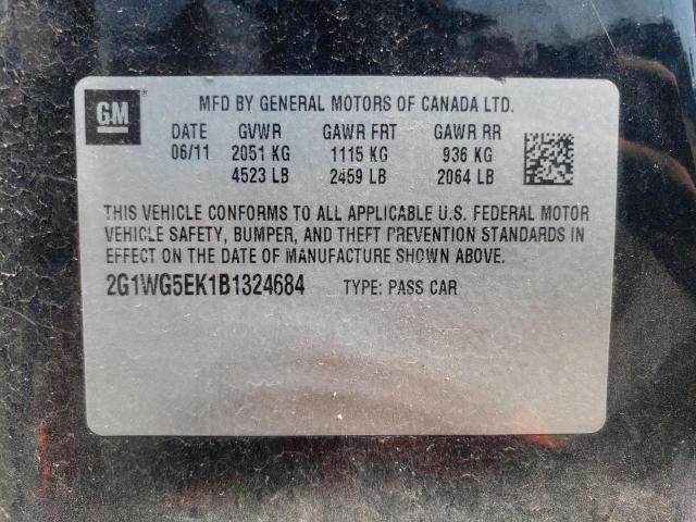 Photo 9 VIN: 2G1WG5EK1B1324684 - CHEVROLET IMPALA LT 