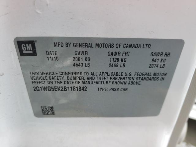 Photo 9 VIN: 2G1WG5EK2B1181342 - CHEVROLET IMPALA LT 