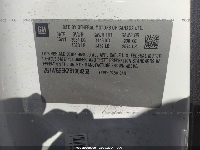 Photo 8 VIN: 2G1WG5EK2B1304363 - CHEVROLET IMPALA 