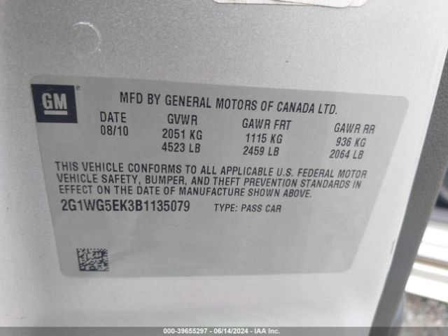 Photo 8 VIN: 2G1WG5EK3B1135079 - CHEVROLET IMPALA 