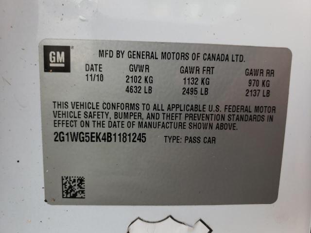 Photo 9 VIN: 2G1WG5EK4B1181245 - CHEVROLET IMPALA LT 