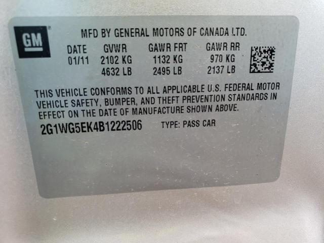 Photo 11 VIN: 2G1WG5EK4B1222506 - CHEVROLET IMPALA LT 