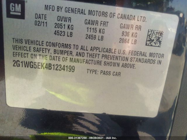 Photo 8 VIN: 2G1WG5EK4B1234199 - CHEVROLET IMPALA 