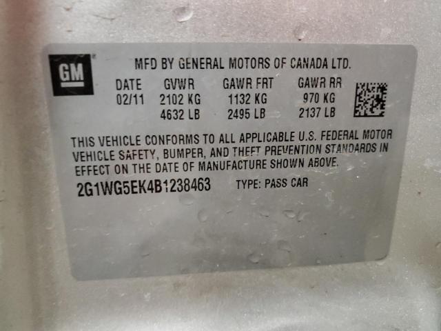 Photo 11 VIN: 2G1WG5EK4B1238463 - CHEVROLET IMPALA LT 