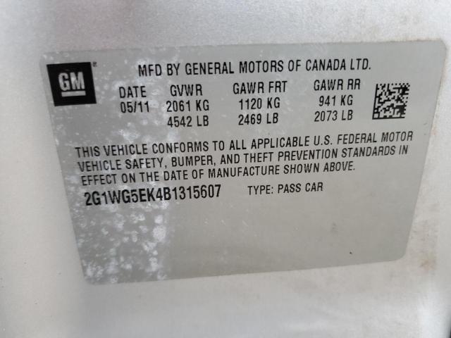 Photo 11 VIN: 2G1WG5EK4B1315607 - CHEVROLET IMPALA 