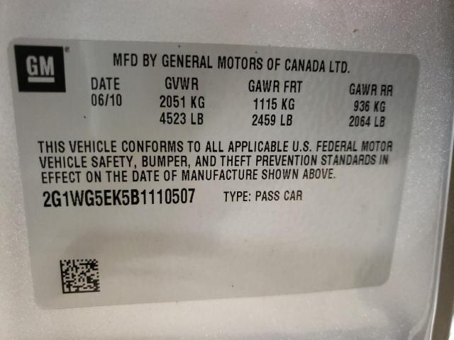 Photo 11 VIN: 2G1WG5EK5B1110507 - CHEVROLET IMPALA LT 