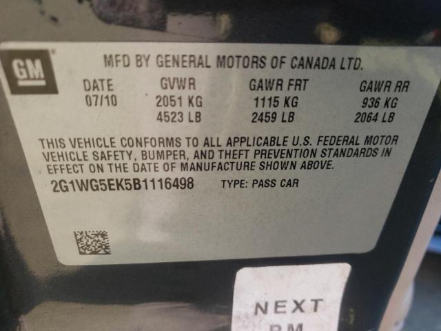 Photo 9 VIN: 2G1WG5EK5B1116498 - CHEVROLET IMPALA LT 