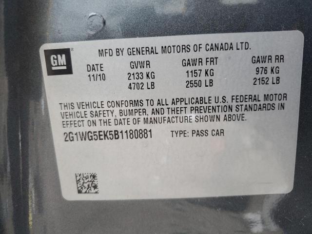 Photo 11 VIN: 2G1WG5EK5B1180881 - CHEVROLET IMPALA LT 