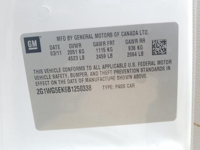 Photo 9 VIN: 2G1WG5EK6B1250338 - CHEVROLET IMPALA LT 