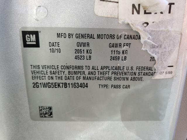 Photo 9 VIN: 2G1WG5EK7B1163404 - CHEVROLET IMPALA LT 