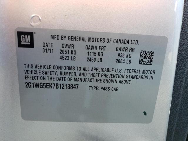 Photo 11 VIN: 2G1WG5EK7B1213847 - CHEVROLET IMPALA LT 